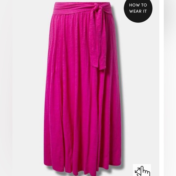 Maxi Slub Front Slit Cover-Up Skirt size 2X - Picture 2 of 4